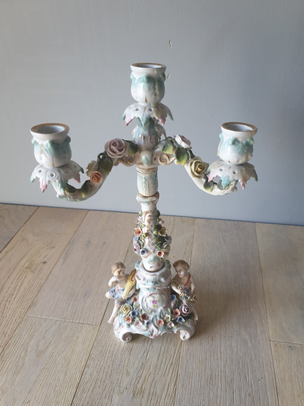 Stunning Pair of 19th Century Dresden Candelabra  View IX