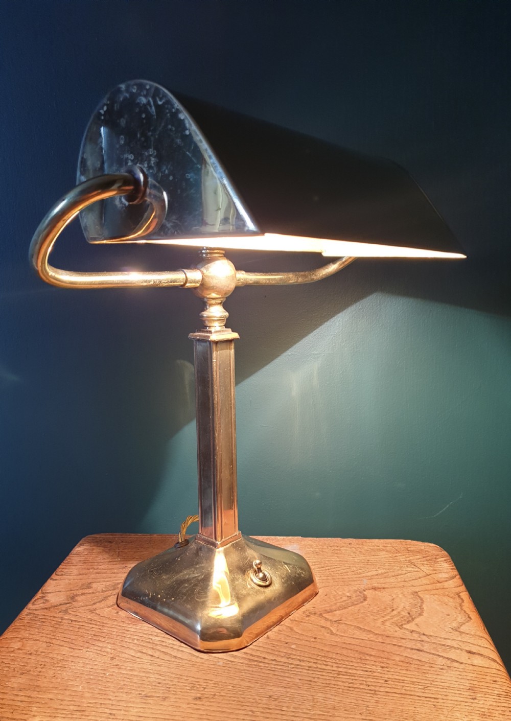 British Military Bankers Desk Lamp, Rewired and PAT tested  View X