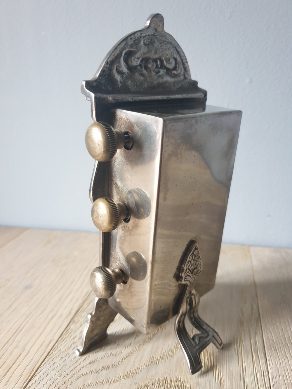 Art Nouveau Silver Plated Perpetual Desk Calendar  View III