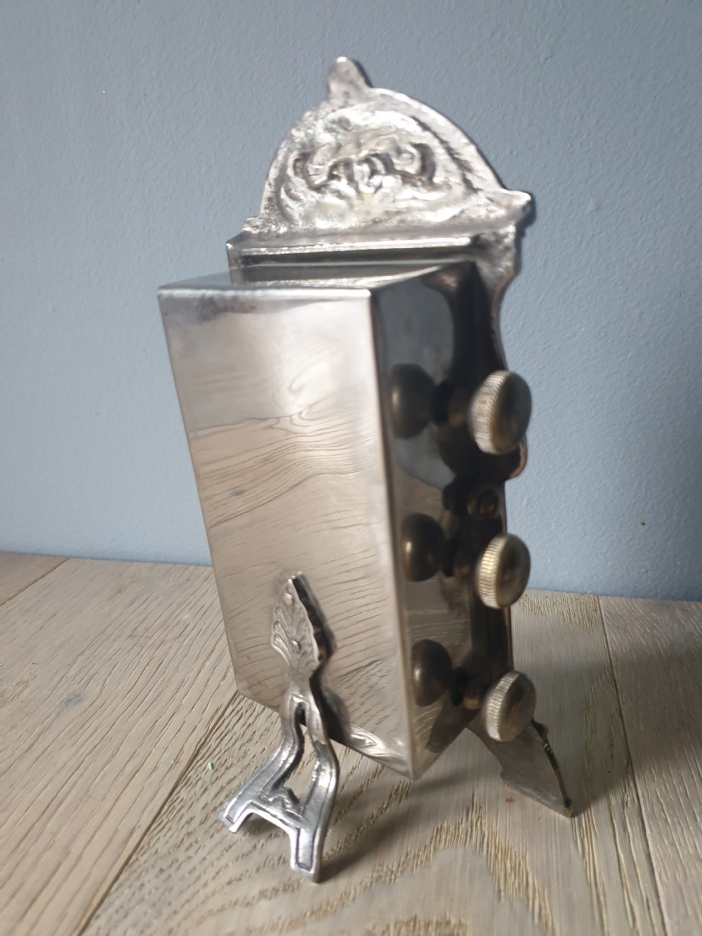 Art Nouveau Silver Plated Perpetual Desk Calendar  View IV