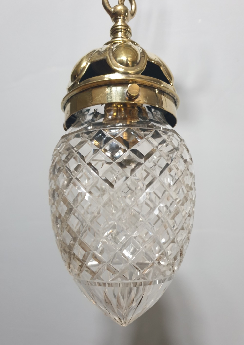 Cut Glass Crystal Ceiling Bome Light, Rewired  View V