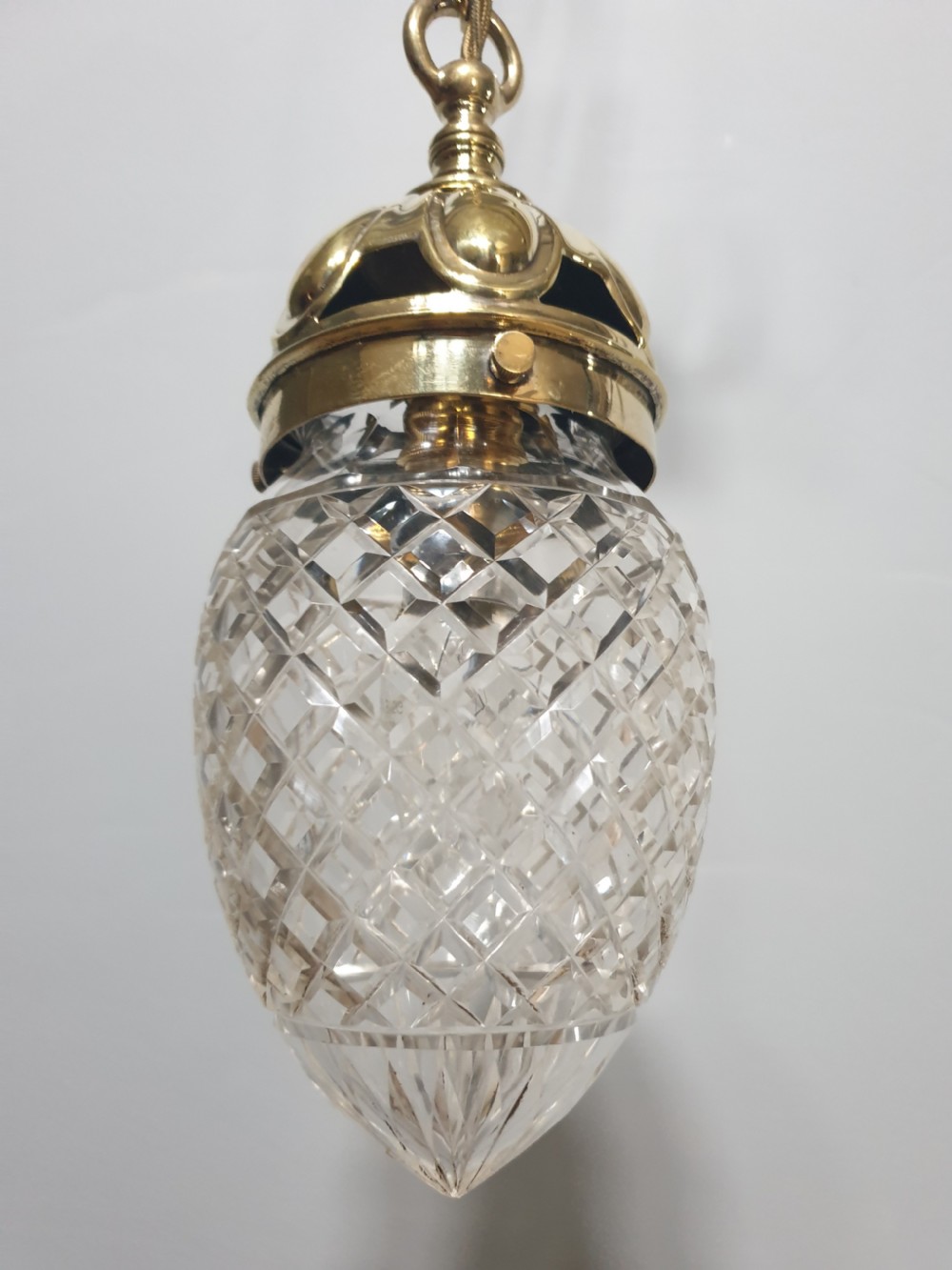 Cut Glass Crystal Ceiling Bome Light, Rewired  View VII