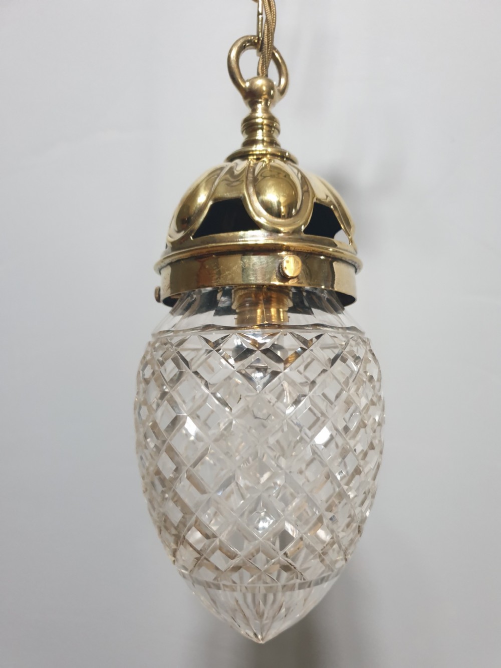 Cut Glass Crystal Ceiling Bome Light, Rewired  View IX