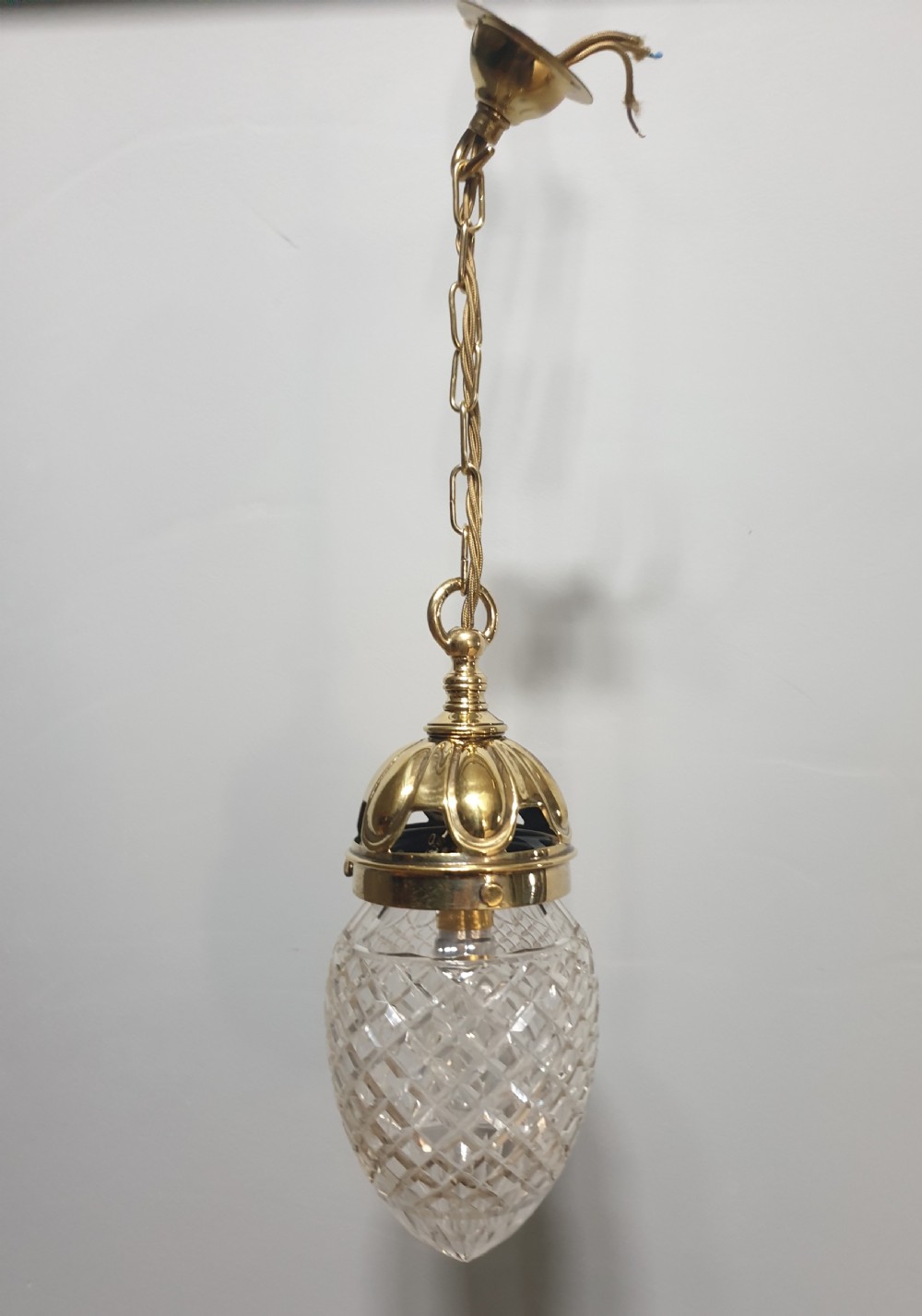 Cut Glass Crystal Ceiling Bome Light, Rewired  View X