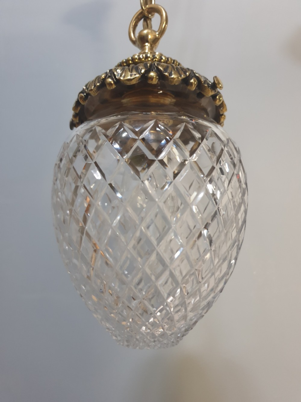 Cut Crystal glass Ceiling Pendant light, Rewired and ready to install  View IX