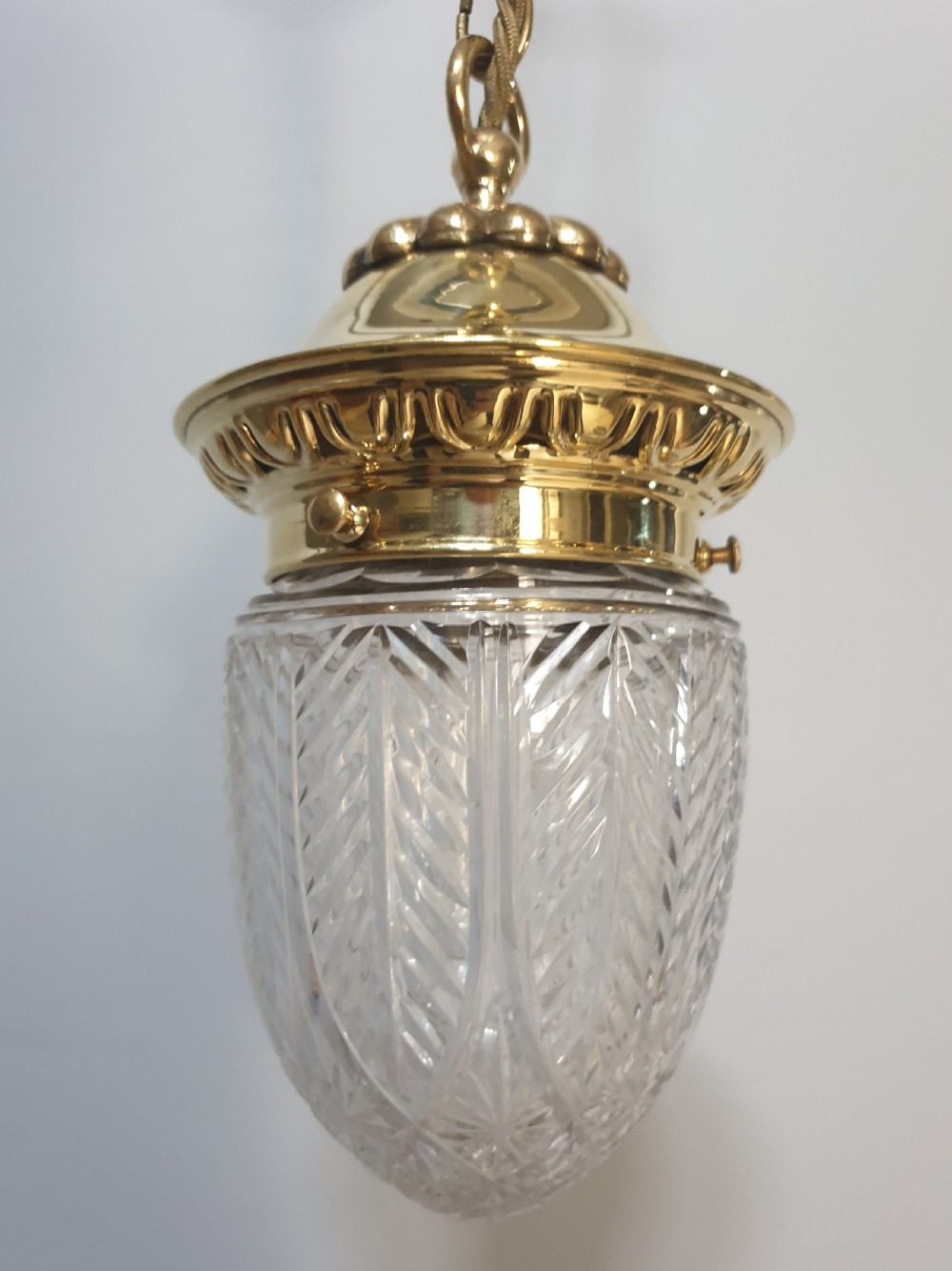 Cut Crystal Glass Ceiling Pendant Light, Rewired  View VI