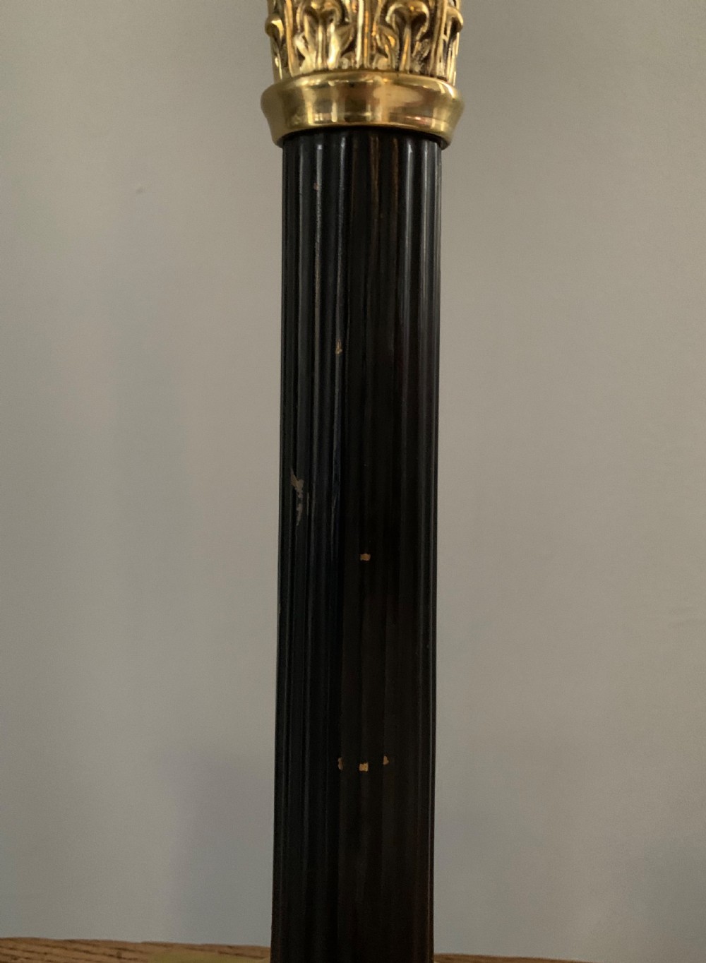 Hinks Brass Corinthian Table Lamp; Rewired and PAT tested View II