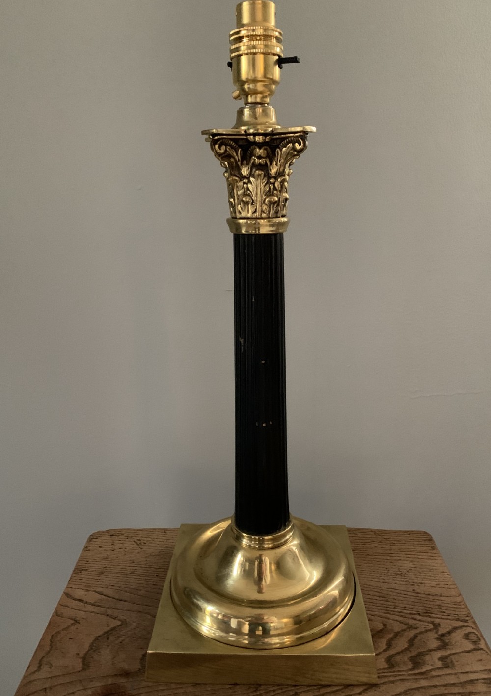 Hinks Brass Corinthian Table Lamp; Rewired and PAT tested View VI