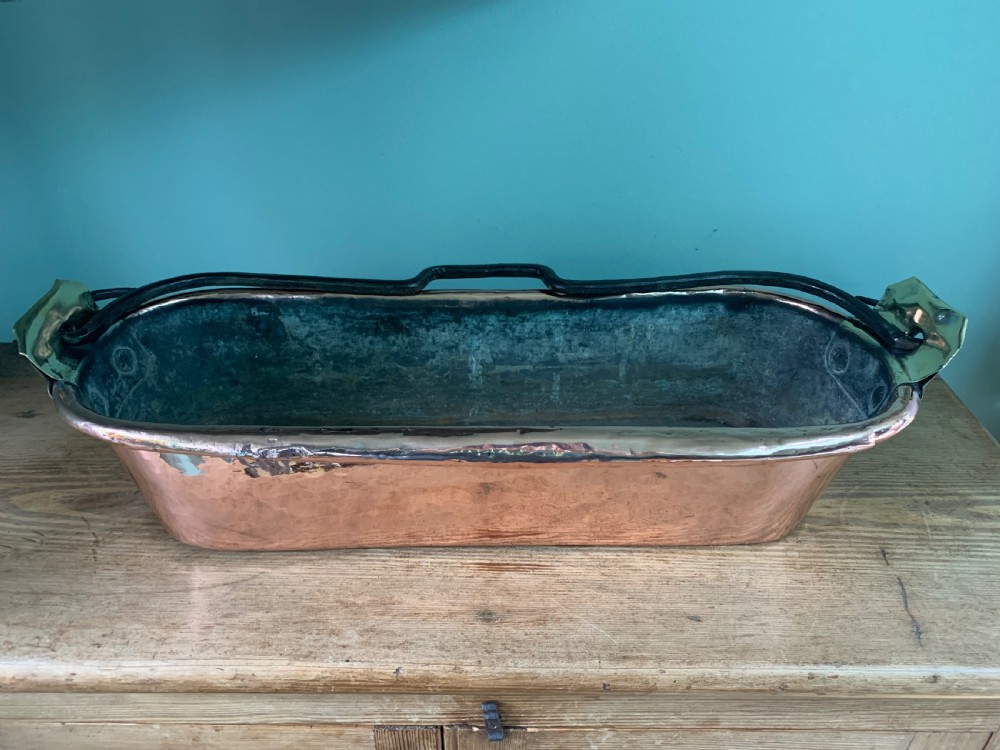 c1880 Antique Copper Fish Kettle View II