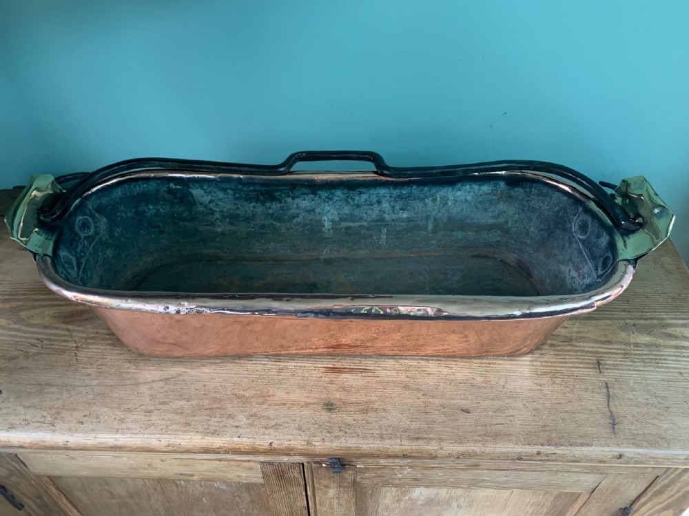 c1880 Antique Copper Fish Kettle View III