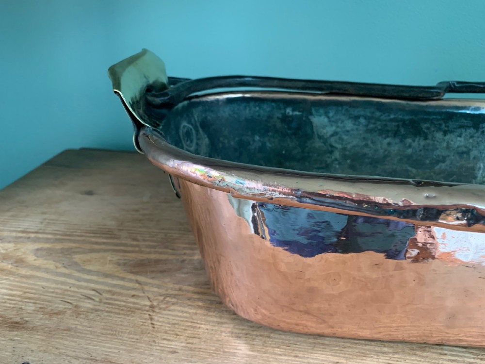 c1880 Antique Copper Fish Kettle View IV