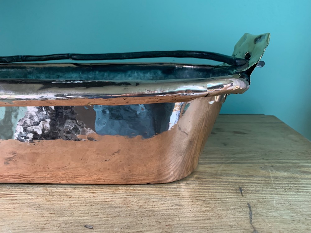 c1880 Antique Copper Fish Kettle View V