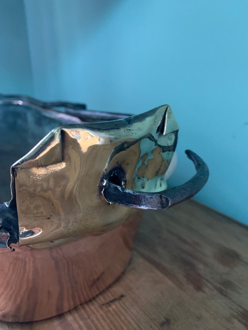 c1880 Antique Copper Fish Kettle View VII