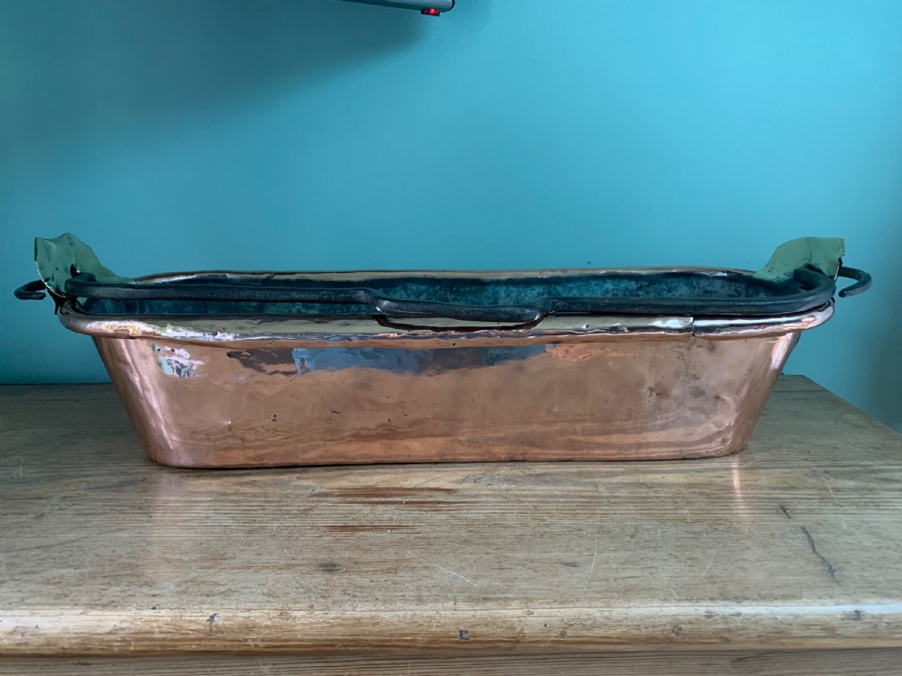 c1880 Antique Copper Fish Kettle View IX