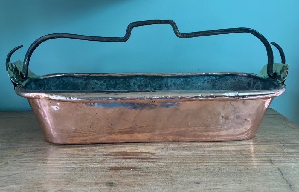 c1880 Antique Copper Fish Kettle View X