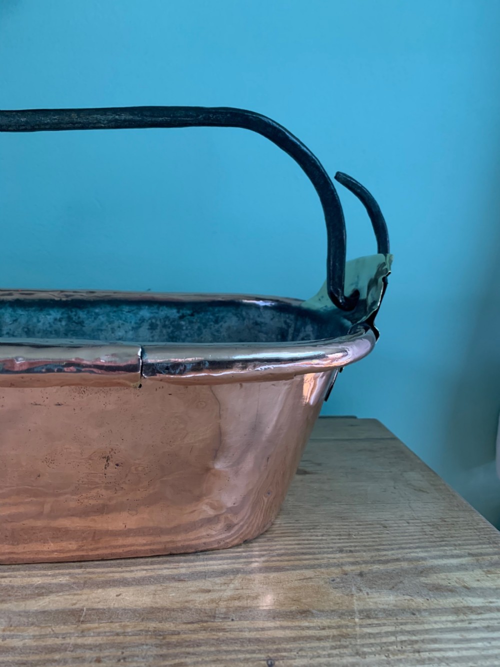 c1880 Antique Copper Fish Kettle View XII