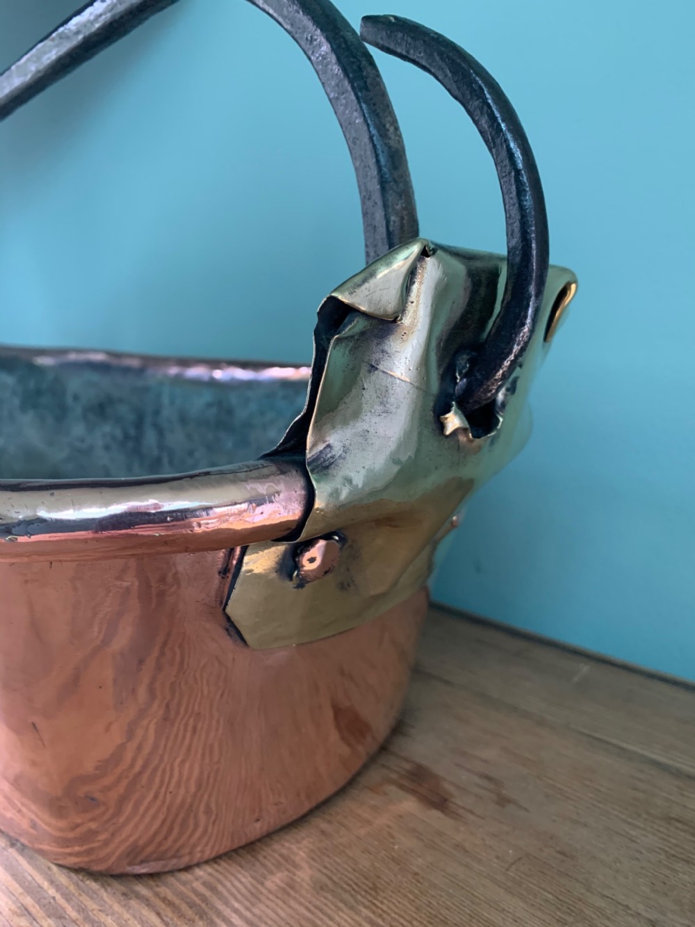 c1880 Antique Copper Fish Kettle View XIV