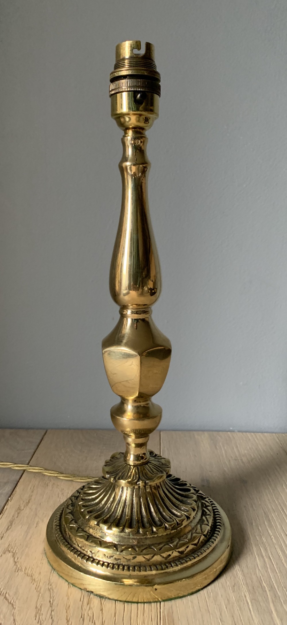c1910 Ornate Brass Table Lamp Rewired and PAT tested