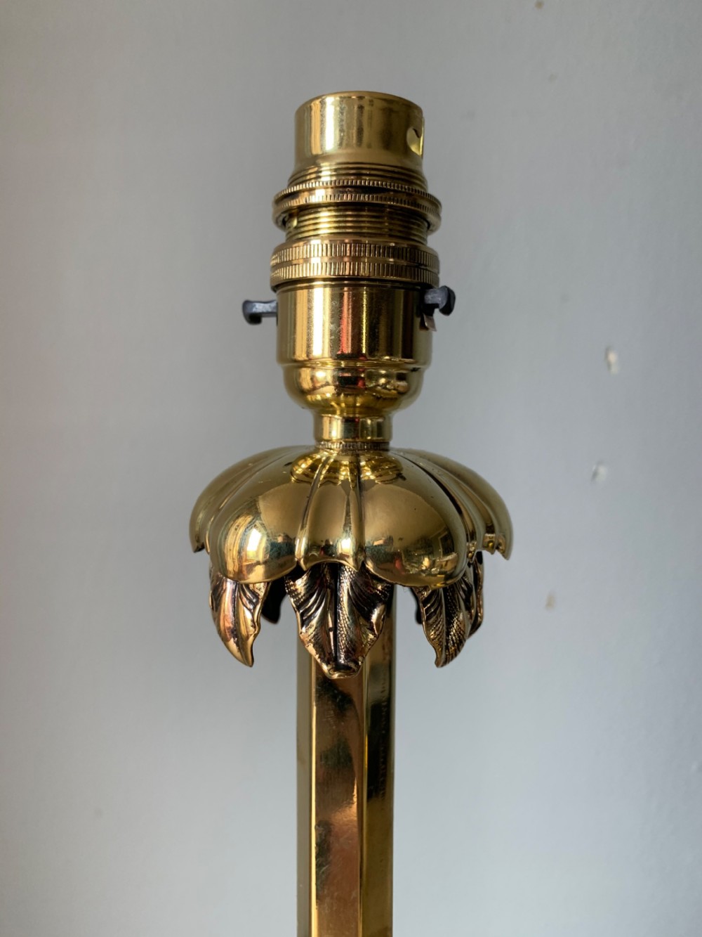 Arts and Crafts Brass Table Lamp, Rewired and PAT tested  View V