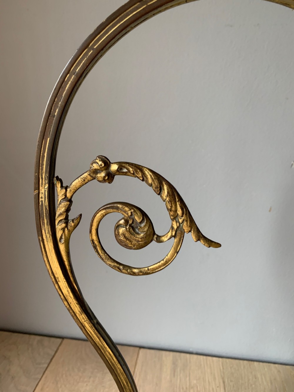 French Aged Gilt Brass Adjustable Desk Lamp, Rewired and Pat tested  View V
