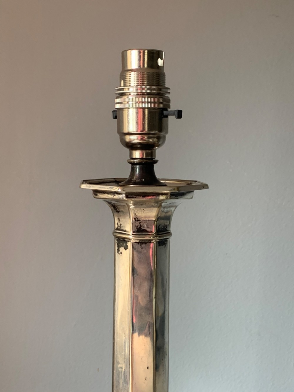 Silver Plated Hall & Co Marriage Present Table Lamp, Rewired and PAT tested View IV