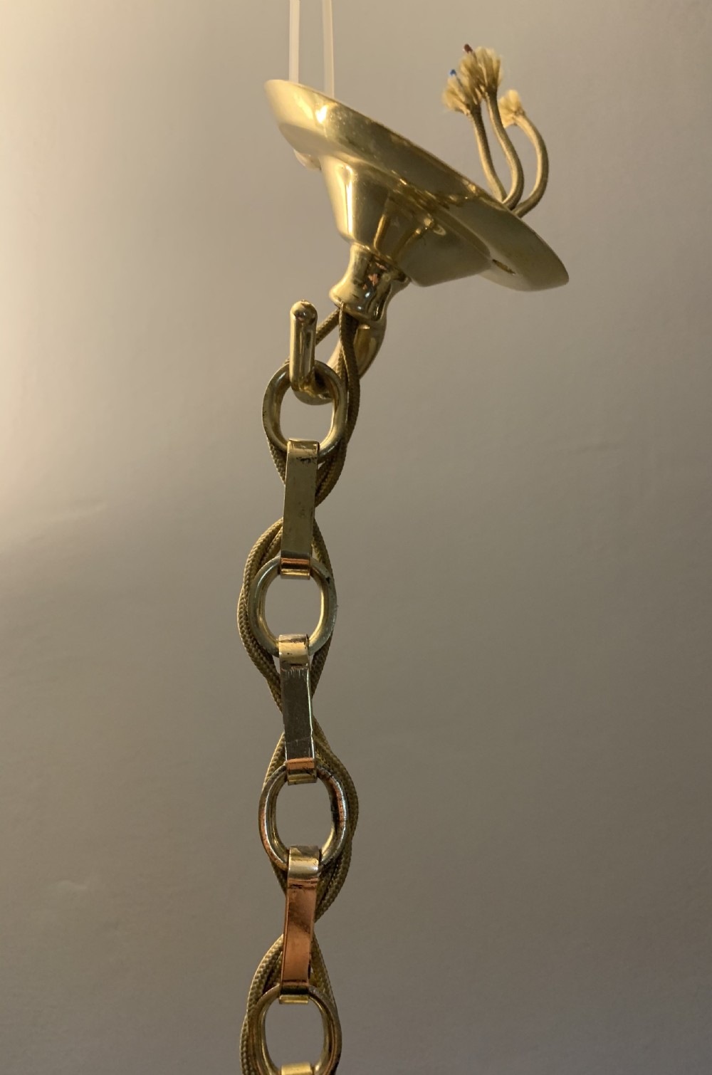 Edwardian Opaque Ceiling Light, Rewired  View III