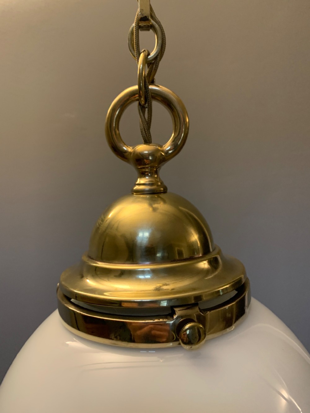 Edwardian Opaque Ceiling Light, Rewired  View IV