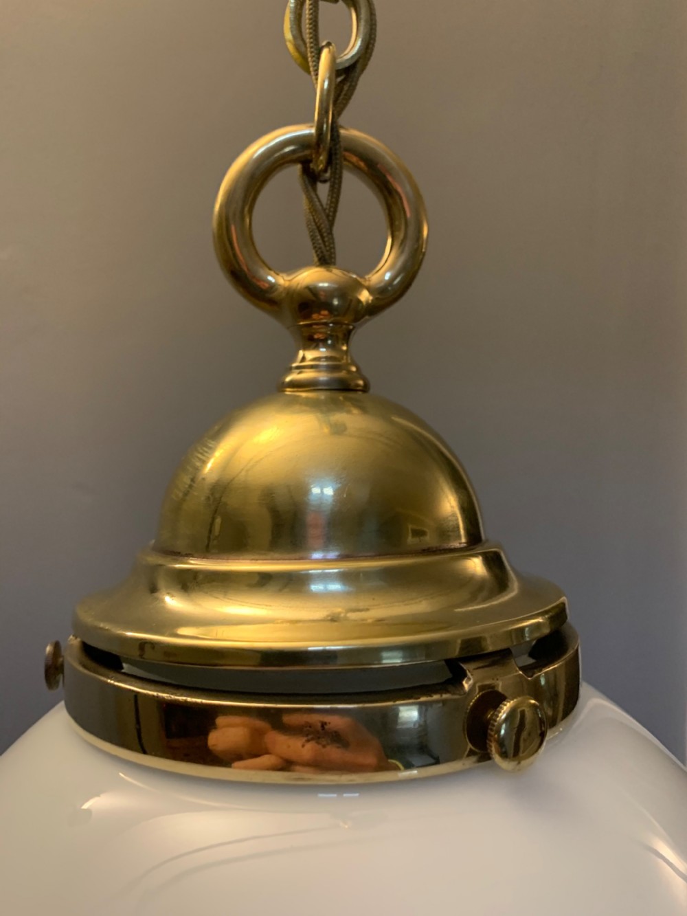 Edwardian Opaque Ceiling Light, Rewired  View VI