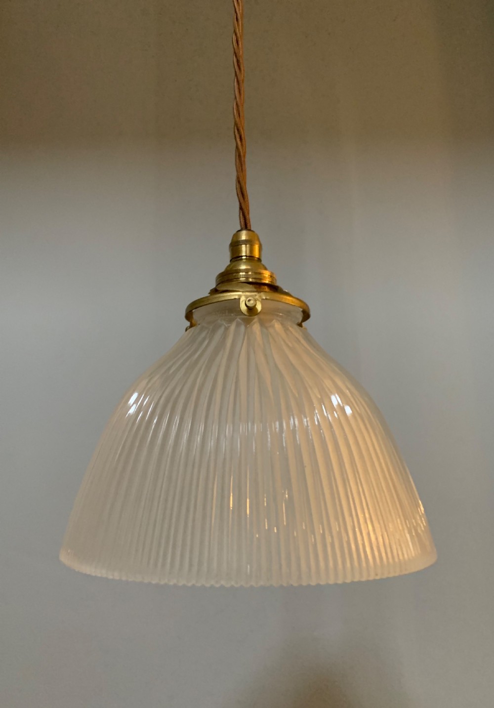 Opaque Holophane Ceiling Light, Rewired  View II