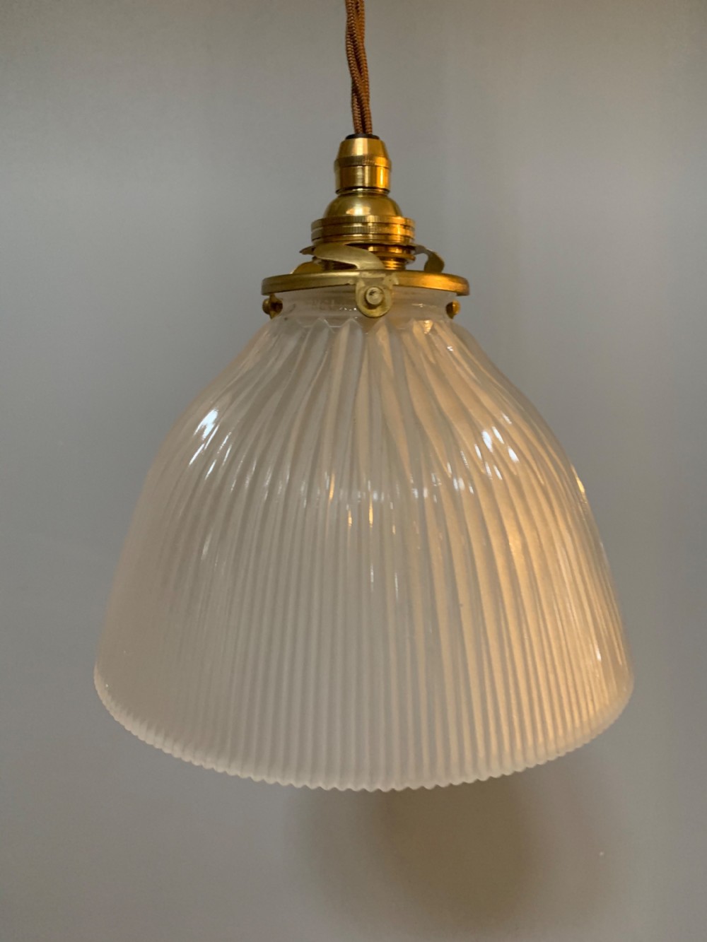 Opaque Holophane Ceiling Light, Rewired  View III