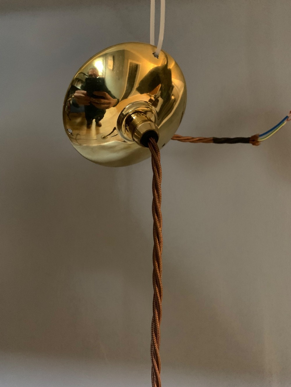 Opaque Holophane Ceiling Light, Rewired  View V
