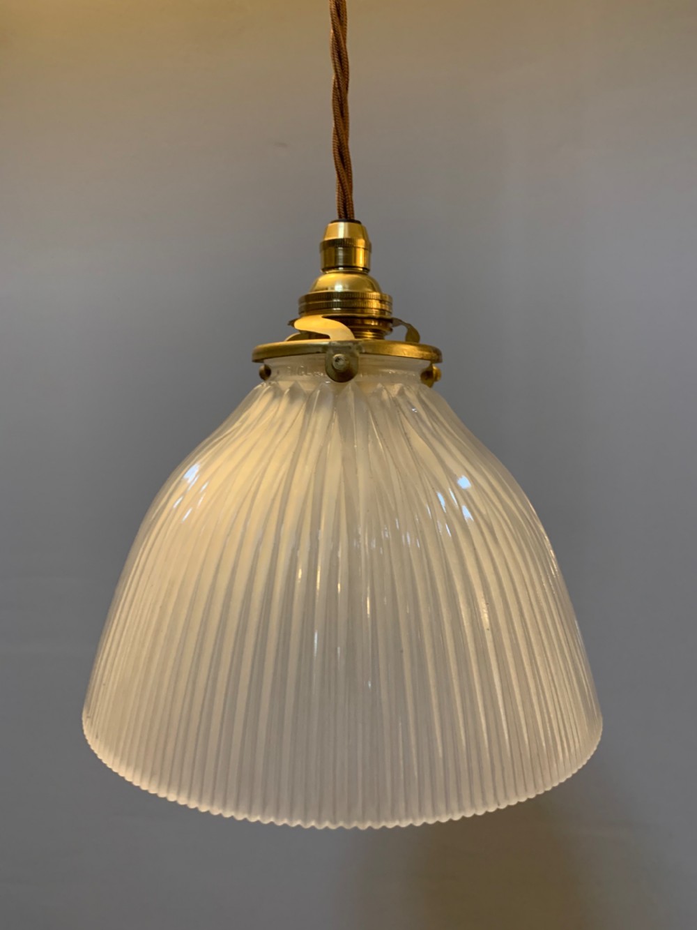 Opaque Holophane Ceiling Light, Rewired  View VII