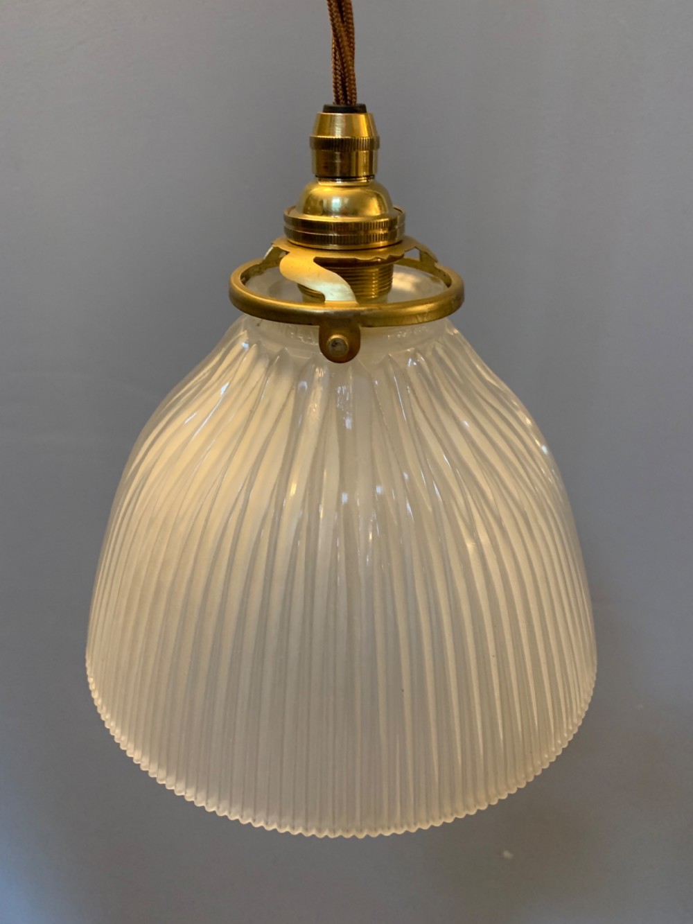 Opaque Holophane Ceiling Light, Rewired  View VIII