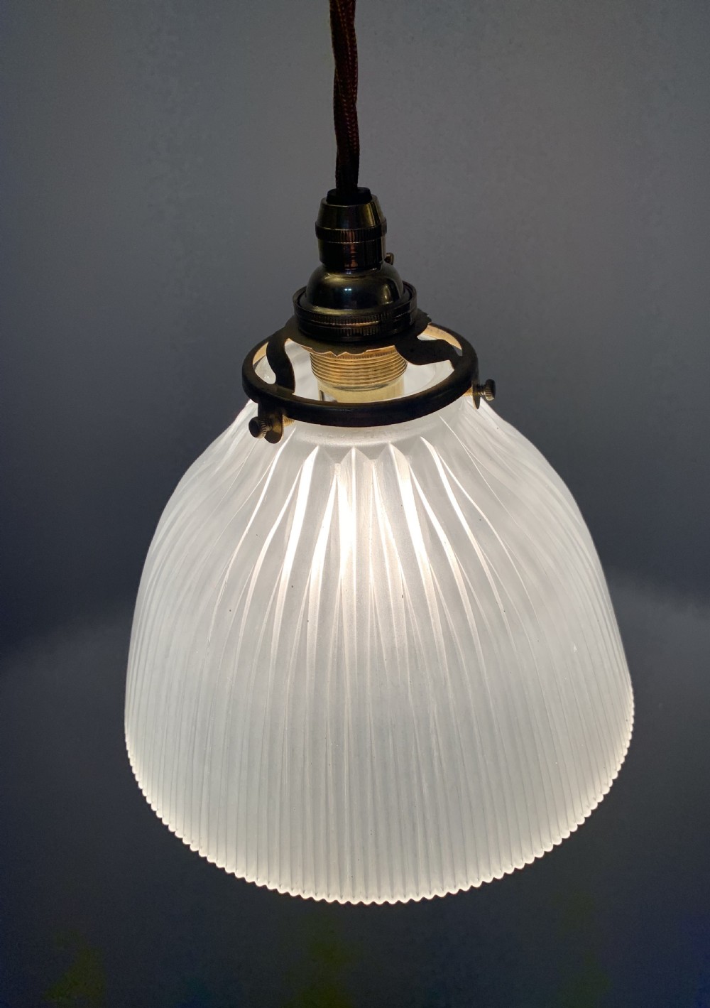 Opaque Holophane Ceiling Light, Rewired  View X
