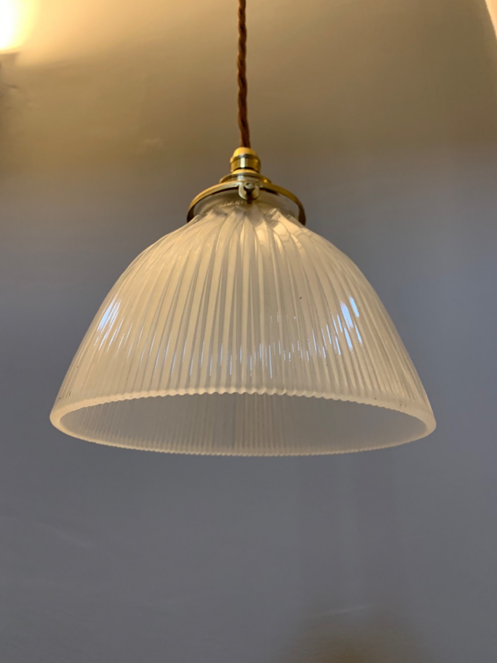 Opaque Holophane Ceiling Light, Rewired  View XII