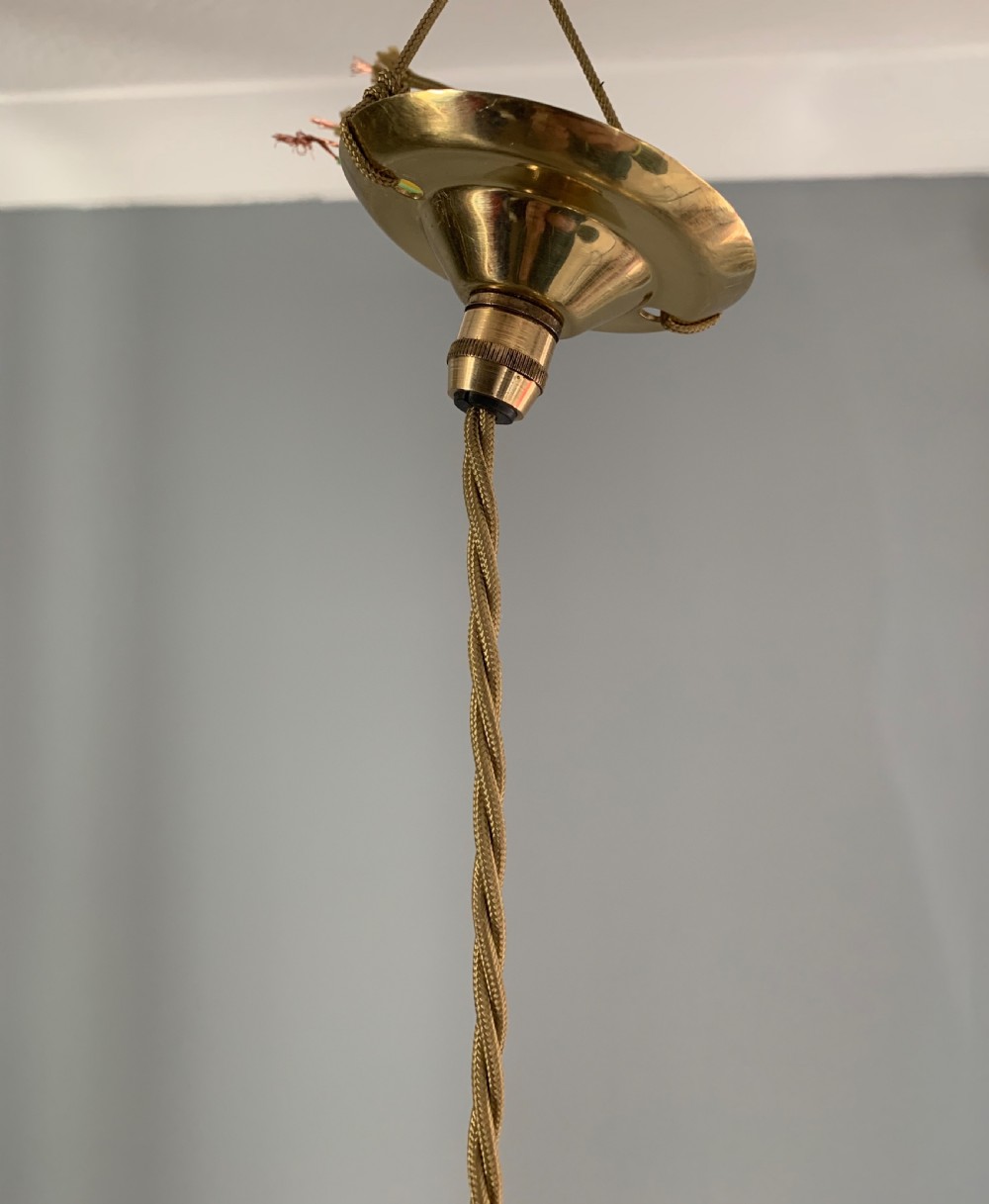 c1910 Cut Glass Ceiling Light with Brass Gallery, Rewired  View VI