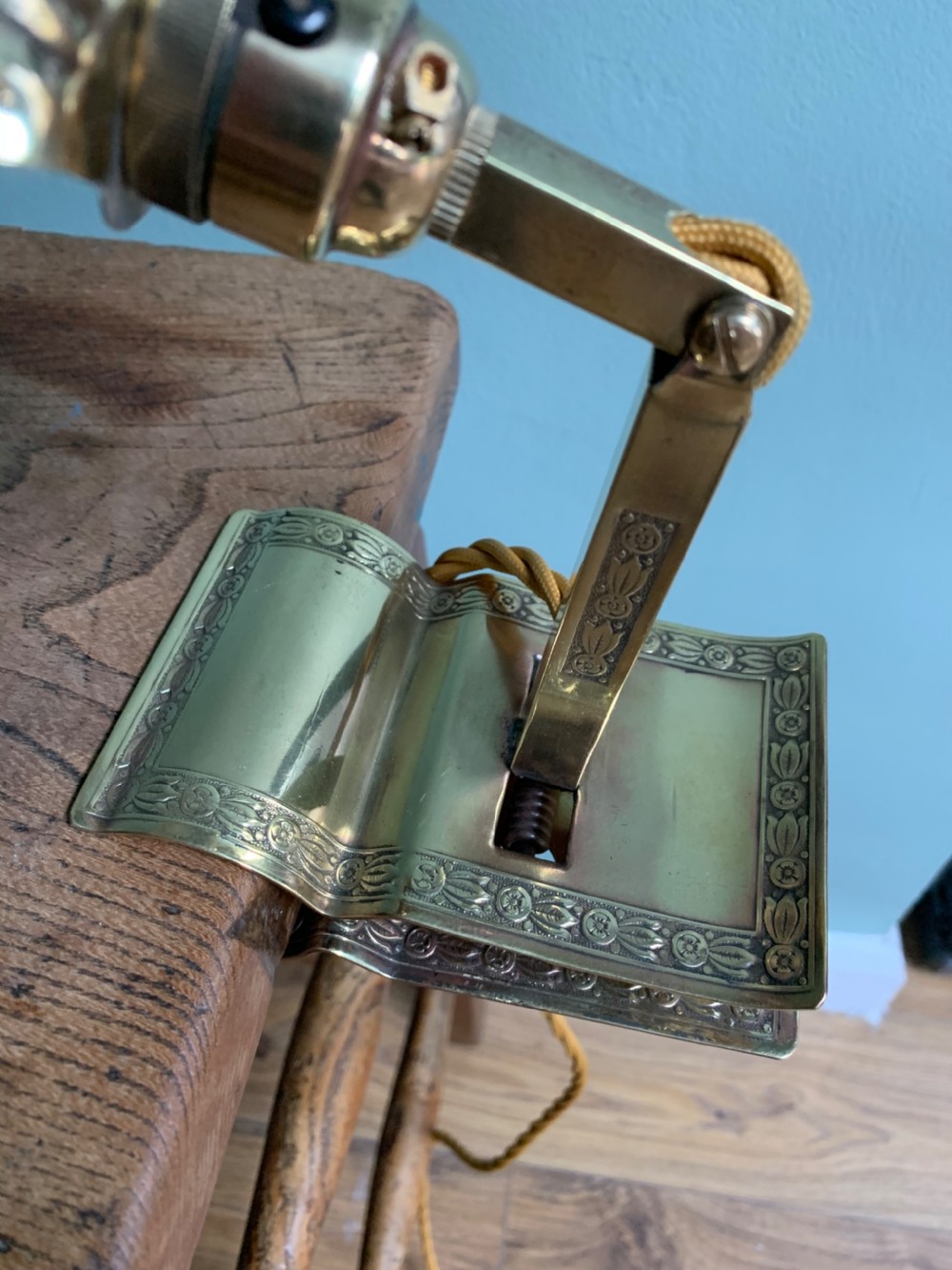 Adjusto ~Lite Clip on Desk Lamp, c1910. Rewired and PAT tested  View III