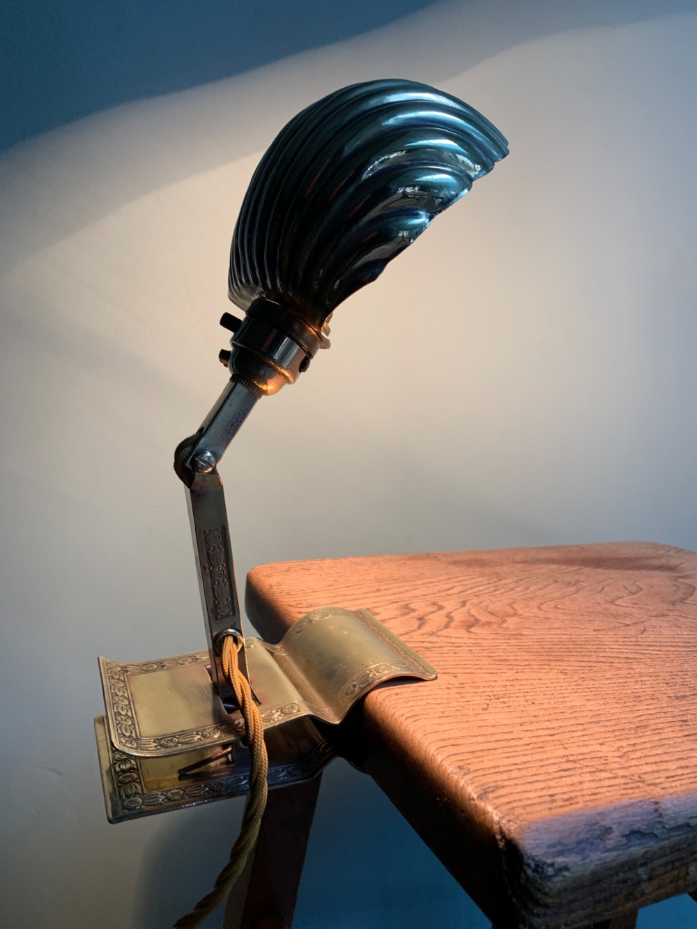Adjusto ~Lite Clip on Desk Lamp, c1910. Rewired and PAT tested  View VII