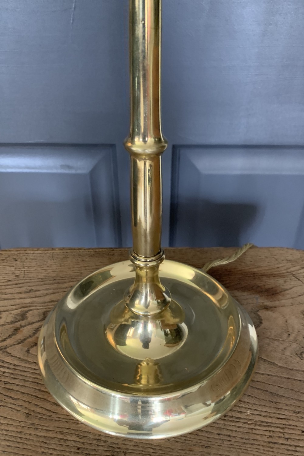 Tall Brass Table Lamp Rewired and PAT tested View V