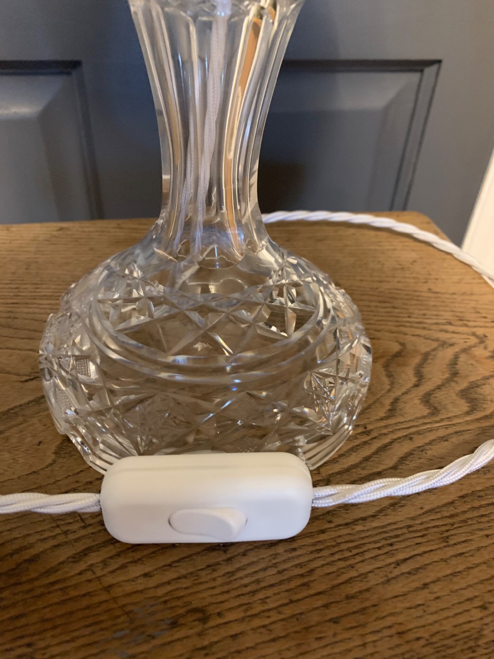 Crystal Mushroom Table Lamp, Rewired and Pat tested View X