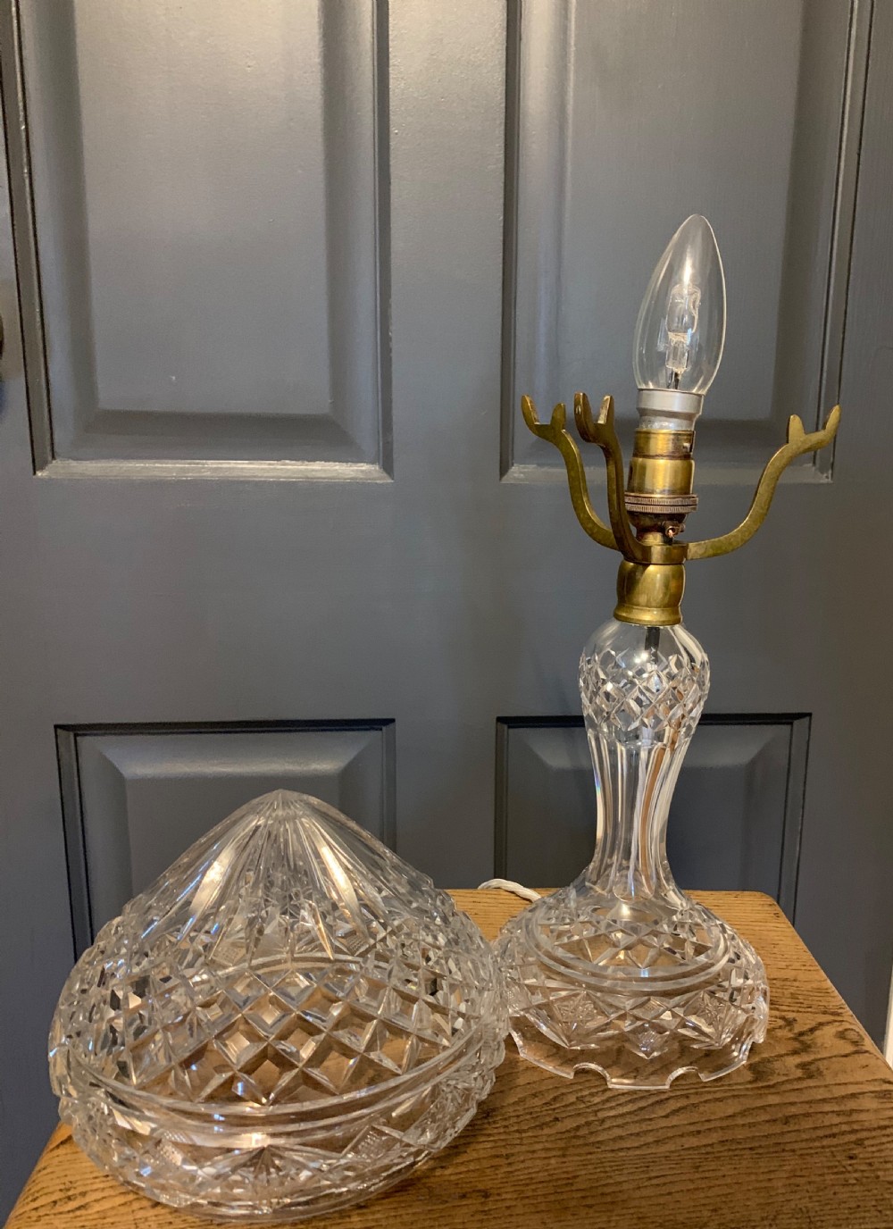 Crystal Mushroom Table Lamp, Rewired and Pat tested View XIV