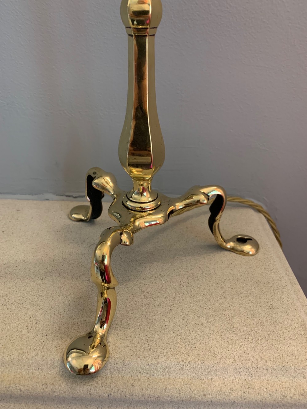 c1910 Brass Pullman Table Lamp Rewired and PAT tested  View IV