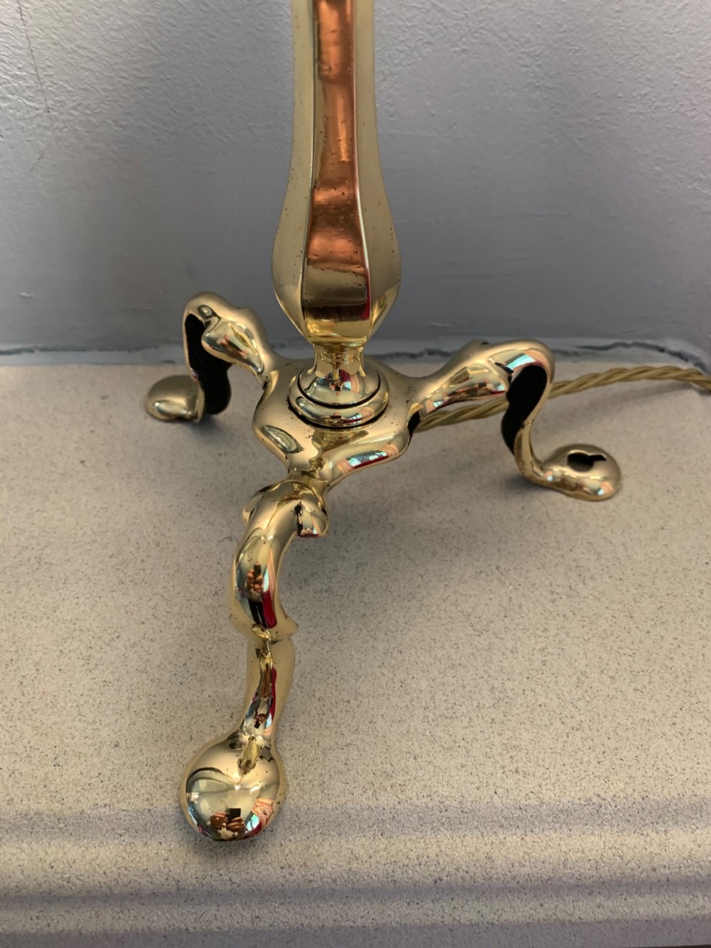 c1910 Brass Pullman Table Lamp Rewired and PAT tested  View VIII