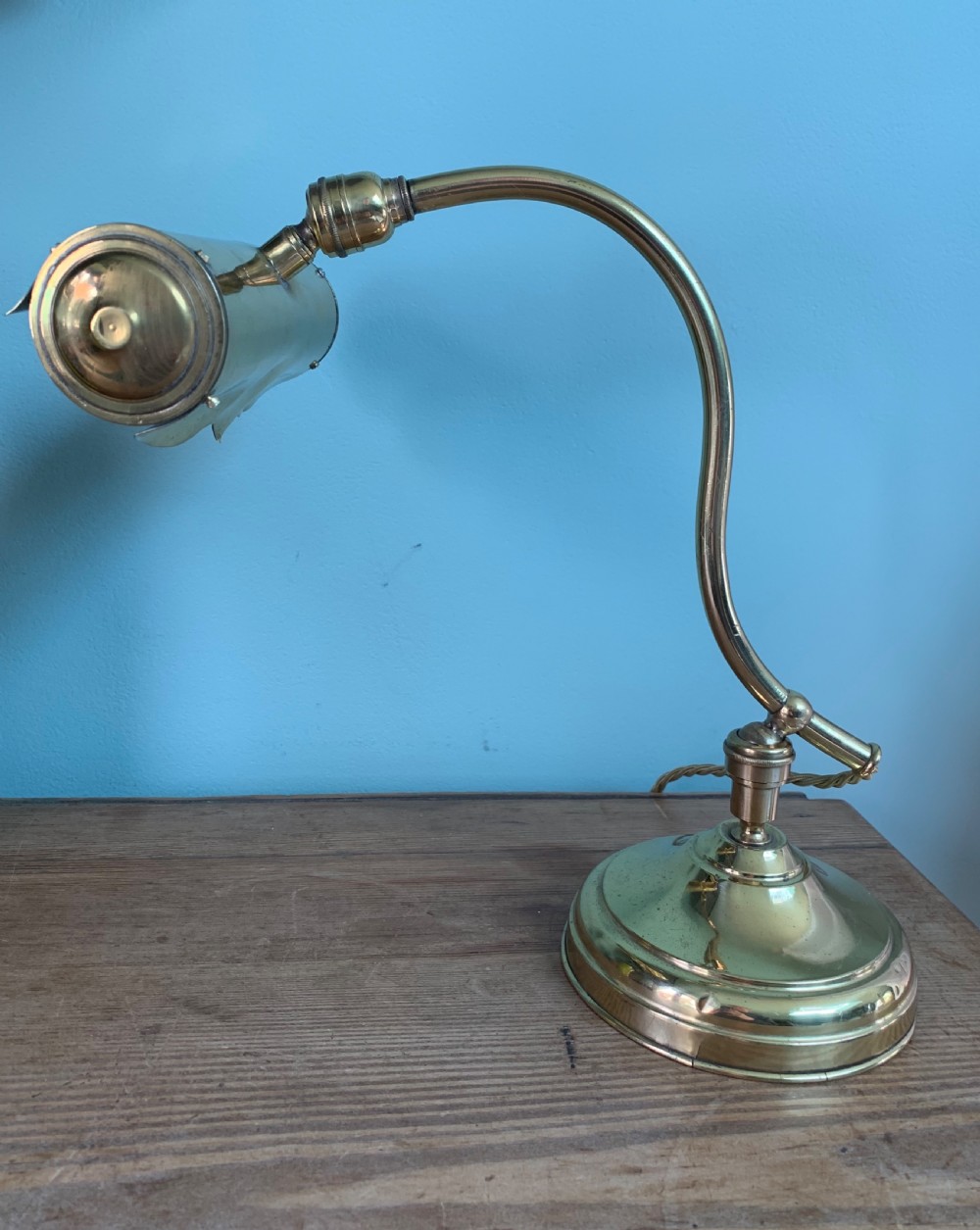 C1920 French Piano Desk Lamp, Rewired and PAT tested View V