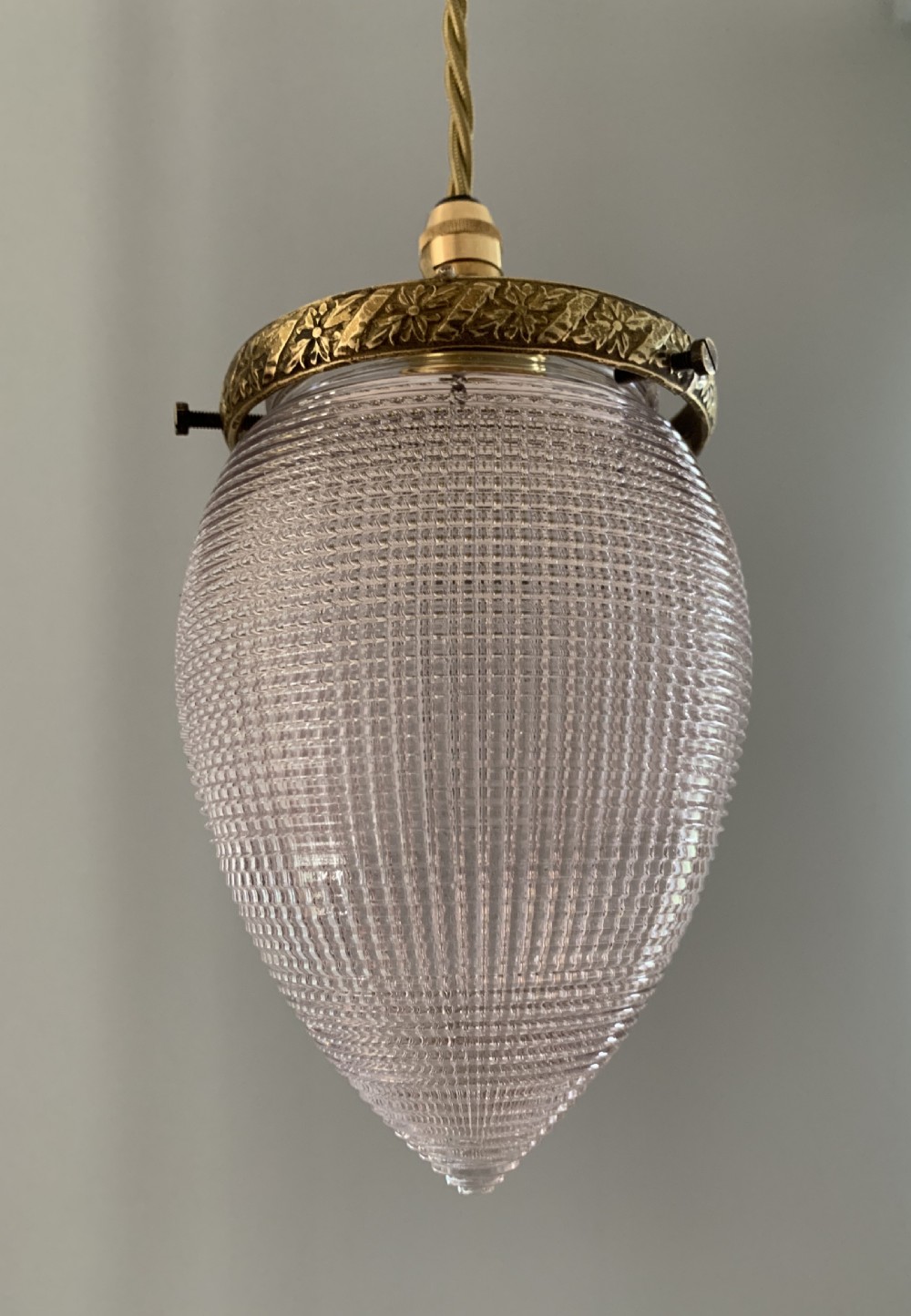 C1920’s Prism Ceiling Pendant Light, Rewired 
