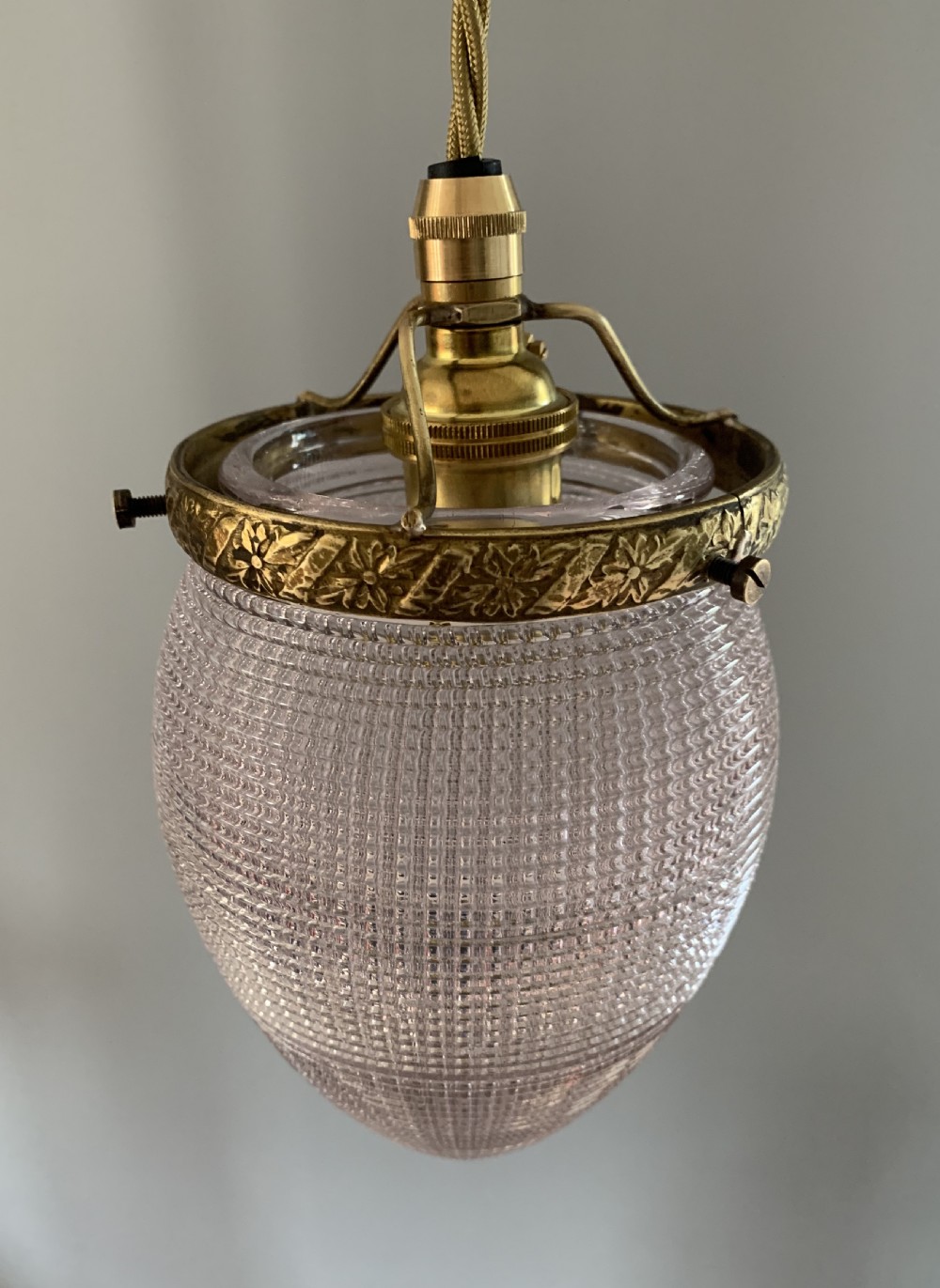 C1920’s Prism Ceiling Pendant Light, Rewired  View II