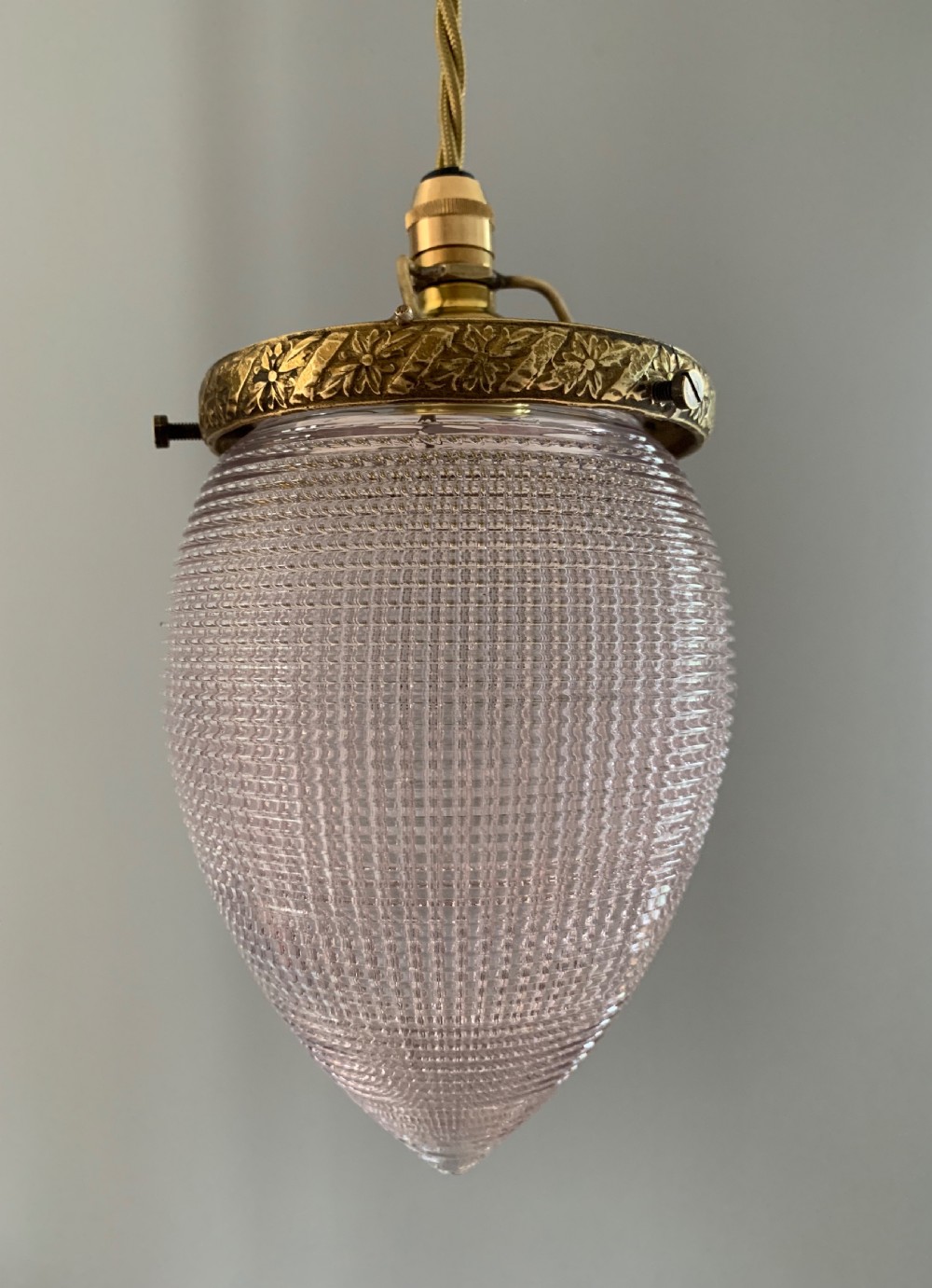 C1920’s Prism Ceiling Pendant Light, Rewired  View V