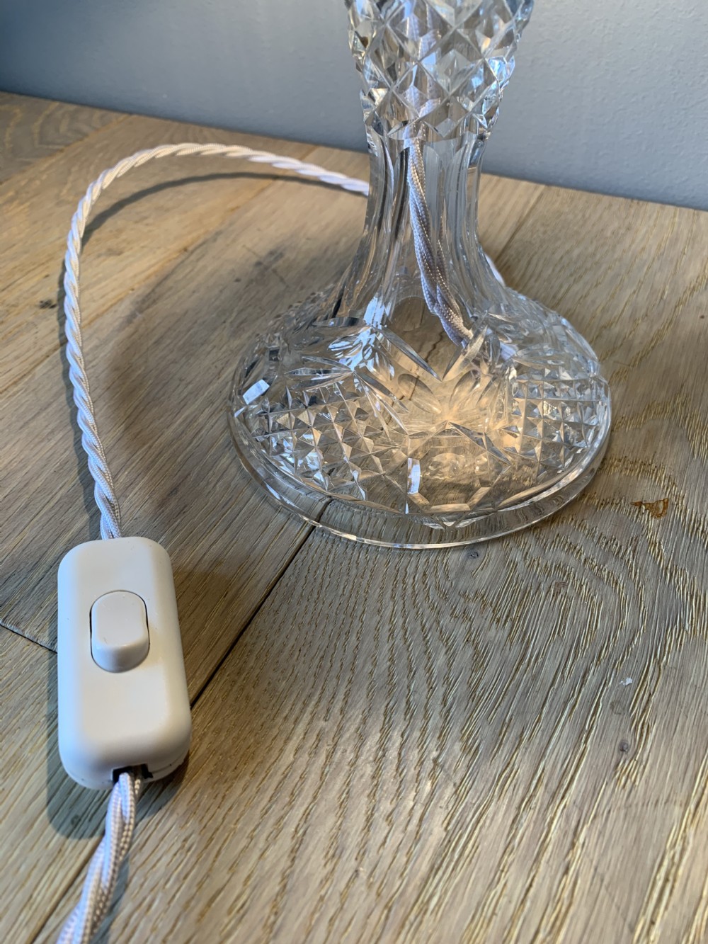 Cut Glass Crystal Mushroom Table Lamp Rewired and Pat tested  View VII