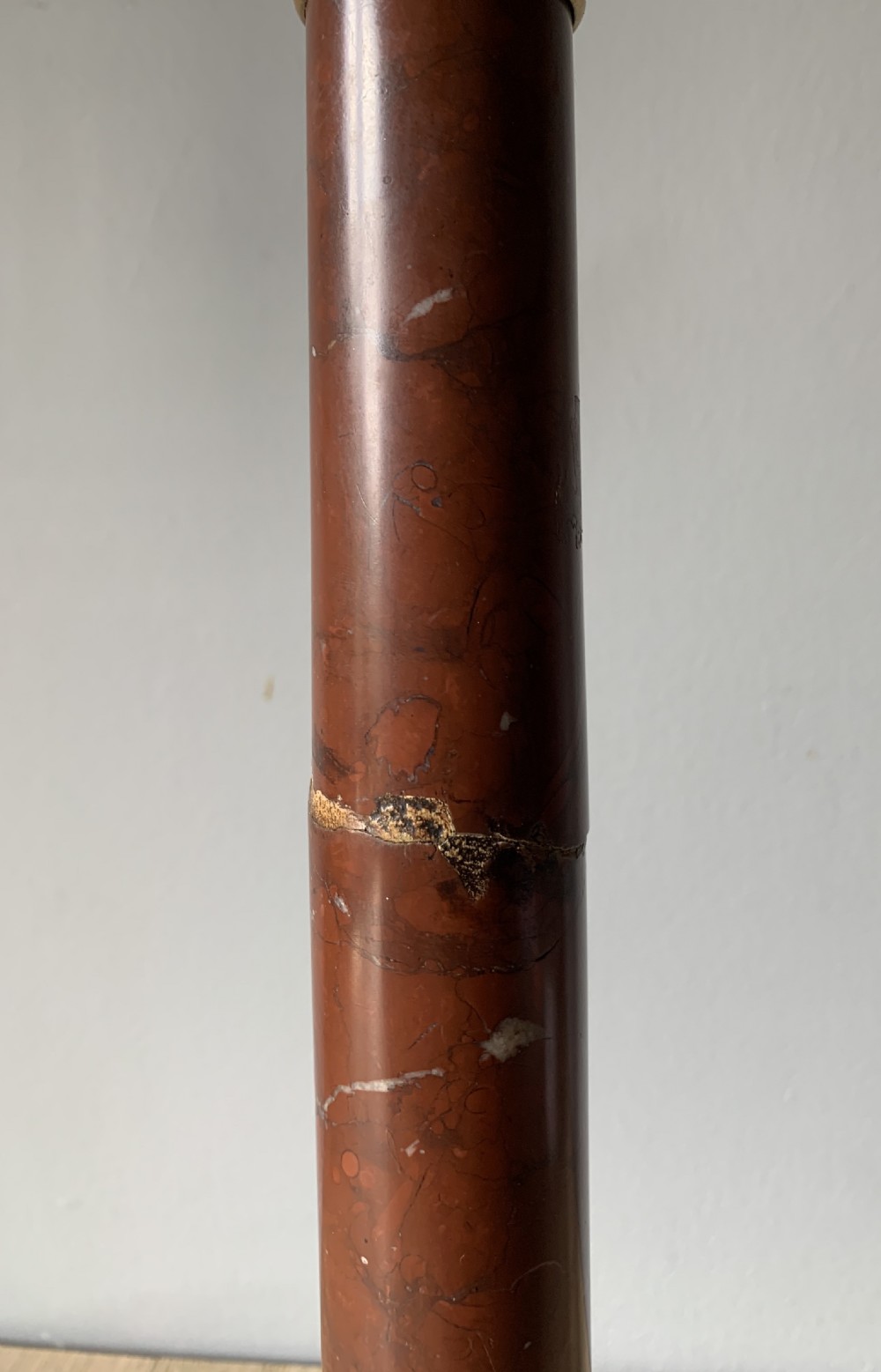 Tall French Marble & Gilded Brass Corinthian Column Table Lamp, Rewired and Pat tested  View III