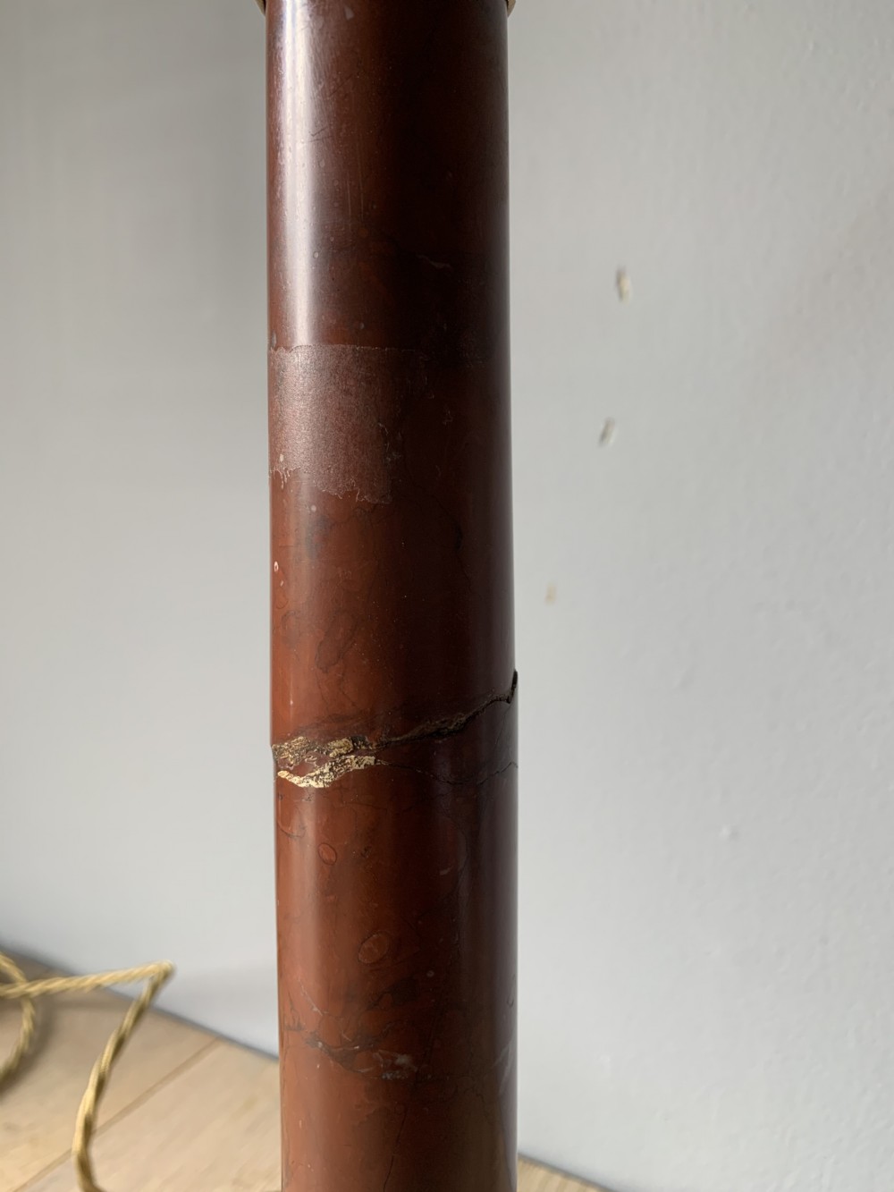 Tall French Marble & Gilded Brass Corinthian Column Table Lamp, Rewired and Pat tested  View VIII